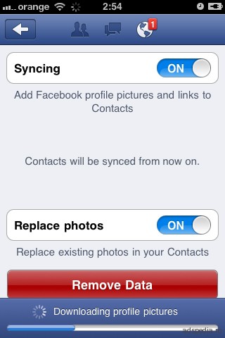 Sincronizare Facebook Friends <> iPhone Contacts