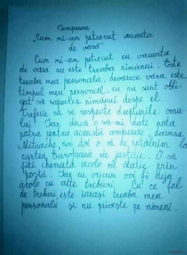 Ce am facut in vacanta de vara? E treaba mea!