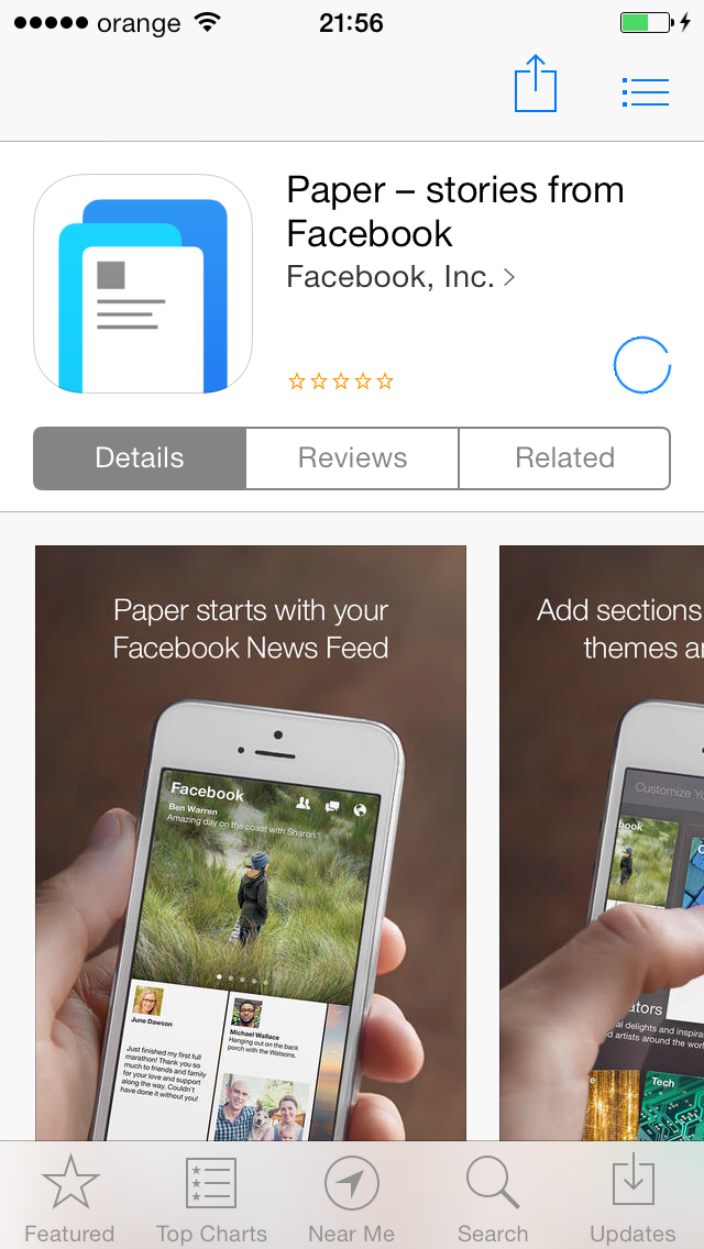 Facebook Paper App